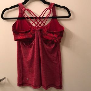 Lululemon Red Cutout Workout Tank Built in Bra!